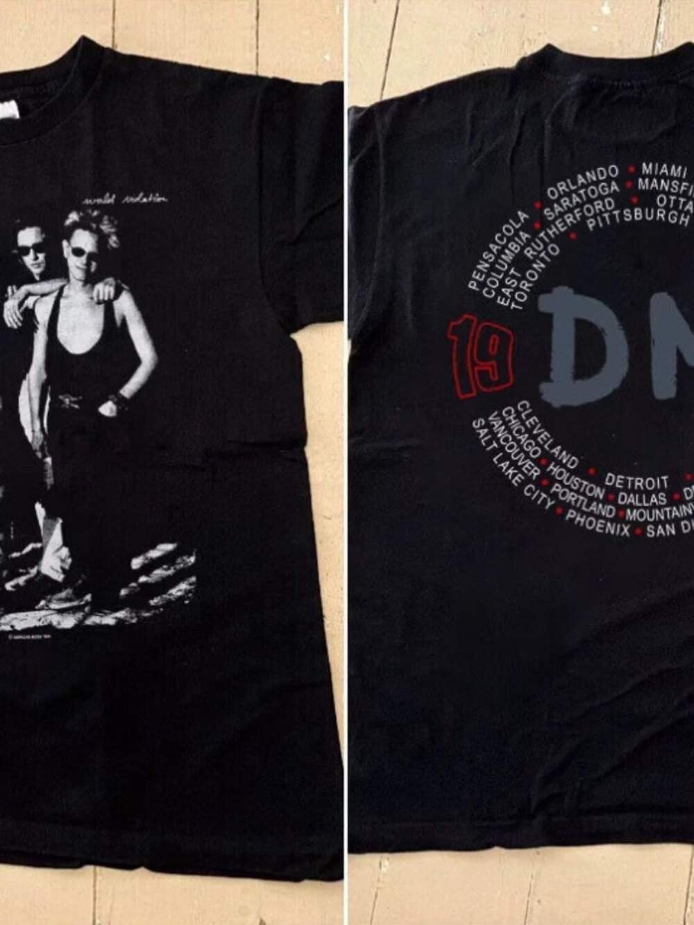 Depeche Mode T-Shirt, Depeche Mode World Violation 1990 Tour Concert T-Shirt
